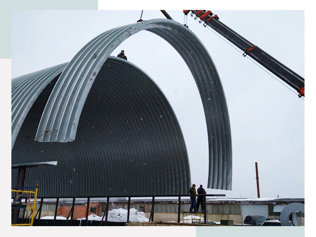 Полукруглые ангары в белебее